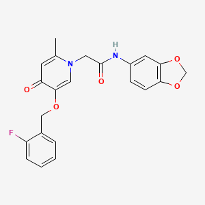 N-(benzo[d][1,3]dioxol-5-yl)-2-(5-((2-fluorobenzyl)oxy)-2-methyl-4-oxopyridin-1(4H)-yl)acetamide