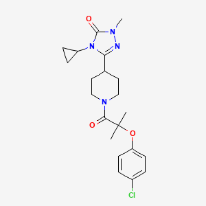 3-(1-(2-(4-chlorophenoxy)-2-methylpropanoyl)piperidin-4-yl)-4-cyclopropyl-1-methyl-1H-1,2,4-triazol-5(4H)-one