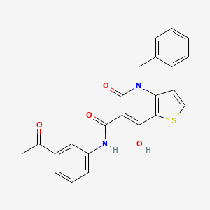 molecular formula C23H18N2O4S B2525796 Methyl 4-[2-(mesitylamino)-2-oxoethoxy]-6-methoxyquinoline-2-carboxylate CAS No. 1574559-79-7