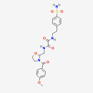 N1-((3-(4-methoxybenzoyl)oxazolidin-2-yl)methyl)-N2-(4-sulfamoylphenethyl)oxalamide