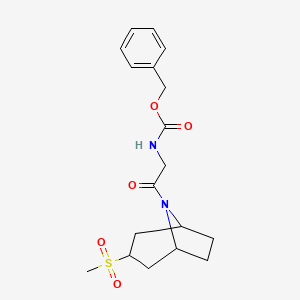 benzyl (2-((1R,5S)-3-(methylsulfonyl)-8-azabicyclo[3.2.1]octan-8-yl)-2-oxoethyl)carbamate