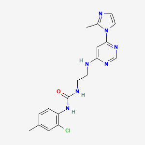 1-(2-chloro-4-methylphenyl)-3-(2-((6-(2-methyl-1H-imidazol-1-yl)pyrimidin-4-yl)amino)ethyl)urea