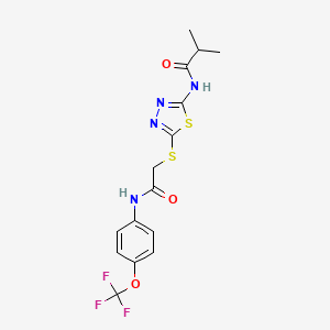 N-(5-((2-oxo-2-((4-(trifluoromethoxy)phenyl)amino)ethyl)thio)-1,3,4-thiadiazol-2-yl)isobutyramide