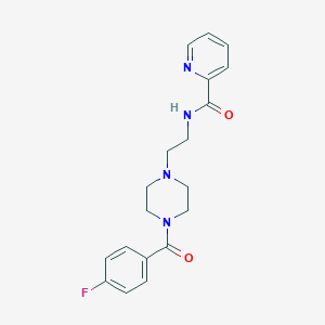molecular formula C19H21FN4O2 B252581 N-{2-[4-(4-fluorobenzoyl)-1-piperazinyl]ethyl}-2-pyridinecarboxamide 