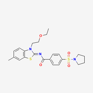 (Z)-N-(3-(2-ethoxyethyl)-6-methylbenzo[d]thiazol-2(3H)-ylidene)-4-(pyrrolidin-1-ylsulfonyl)benzamide