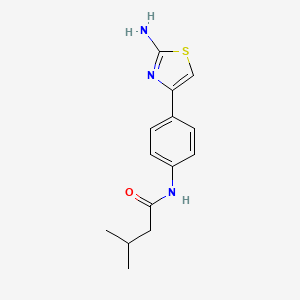 N-[4-(2-amino-1,3-thiazol-4-yl)phenyl]-3-methylbutanamide