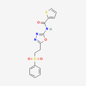 N-(5-(2-(phenylsulfonyl)ethyl)-1,3,4-oxadiazol-2-yl)thiophene-2-carboxamide