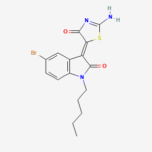 (Z)-5-(5-bromo-2-oxo-1-pentylindolin-3-ylidene)-2-iminothiazolidin-4-one