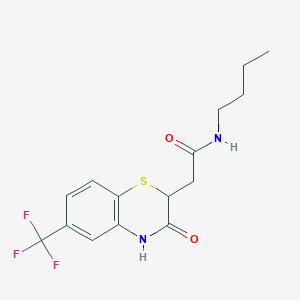 molecular formula C15H17F3N2O2S B2525849 N-丁基-2-[3-氧代-6-(三氟甲基)-3,4-二氢-2H-1,4-苯并噻嗪-2-基]乙酰胺 CAS No. 432011-04-6