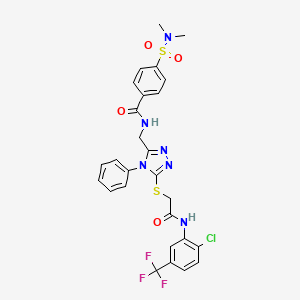 N-[[5-[2-[2-chloro-5-(trifluoromethyl)anilino]-2-oxoethyl]sulfanyl-4-phenyl-1,2,4-triazol-3-yl]methyl]-4-(dimethylsulfamoyl)benzamide