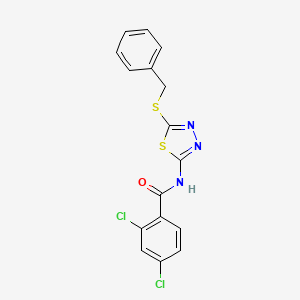 molecular formula C16H11Cl2N3OS2 B2525854 N-(5-苄基硫代-1,3,4-噻二唑-2-基)-2,4-二氯苯甲酰胺 CAS No. 393567-89-0