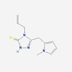 molecular formula C11H14N4S B2525857 4-allyl-5-[(1-methyl-1H-pyrrol-2-yl)methyl]-4H-1,2,4-triazole-3-thiol CAS No. 869948-06-1