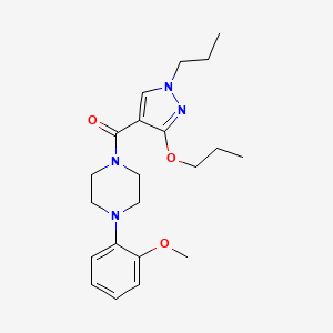 molecular formula C21H30N4O3 B2525859 (4-(2-methoxyphenyl)piperazin-1-yl)(3-propoxy-1-propyl-1H-pyrazol-4-yl)methanone CAS No. 1014027-71-4