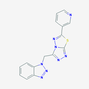 molecular formula C15H10N8S B252586 3-(Benzotriazol-1-ylmethyl)-6-pyridin-3-yl-[1,2,4]triazolo[3,4-b][1,3,4]thiadiazole 