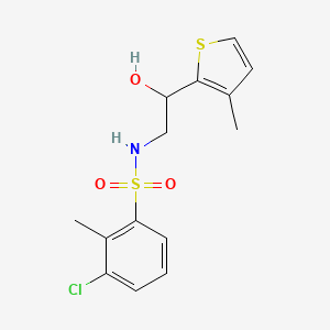 molecular formula C14H16ClNO3S2 B2525860 3-氯-N-(2-羟基-2-(3-甲硫代苯-2-基)乙基)-2-甲基苯磺酰胺 CAS No. 1351622-72-4