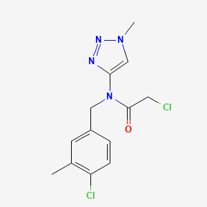 molecular formula C13H14Cl2N4O B2525869 2-Chloro-N-[(4-chloro-3-methylphenyl)methyl]-N-(1-methyltriazol-4-yl)acetamide CAS No. 2411261-96-4