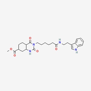 molecular formula C26H28N4O5 B2525870 methyl 3-(5-{[2-(1H-indol-3-yl)ethyl]carbamoyl}pentyl)-2,4-dioxo-1,2,3,4-tetrahydroquinazoline-7-carboxylate CAS No. 2034517-19-4