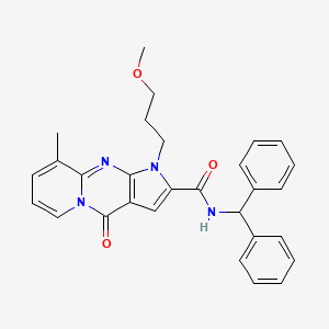 molecular formula C29H28N4O3 B2525871 N-(diphenylmethyl)-1-(3-methoxypropyl)-9-methyl-4-oxo-1,4-dihydropyrido[1,2-a]pyrrolo[2,3-d]pyrimidine-2-carboxamide CAS No. 900889-07-8