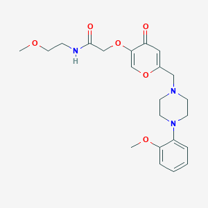 molecular formula C22H29N3O6 B2525873 N-(2-methoxyethyl)-2-((6-((4-(2-methoxyphenyl)piperazin-1-yl)methyl)-4-oxo-4H-pyran-3-yl)oxy)acetamide CAS No. 898464-97-6