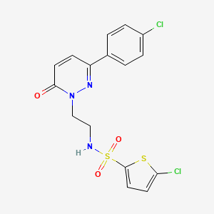 molecular formula C16H13Cl2N3O3S2 B2525886 5-chloro-N-(2-(3-(4-chlorophenyl)-6-oxopyridazin-1(6H)-yl)ethyl)thiophene-2-sulfonamide CAS No. 921554-55-4