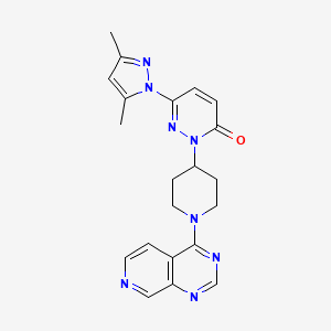 molecular formula C21H22N8O B2525894 6-(3,5-Dimethylpyrazol-1-yl)-2-(1-pyrido[3,4-d]pyrimidin-4-ylpiperidin-4-yl)pyridazin-3-one CAS No. 2379953-32-7