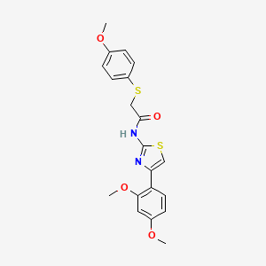 molecular formula C20H20N2O4S2 B2525897 N-(4-(2,4-二甲氧基苯基)噻唑-2-基)-2-((4-甲氧基苯基)硫代)乙酰胺 CAS No. 941901-38-8