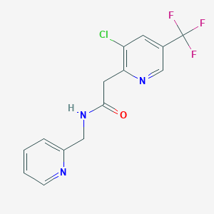 molecular formula C14H11ClF3N3O B2525899 2-[3-chloro-5-(trifluoromethyl)-2-pyridinyl]-N-(2-pyridinylmethyl)acetamide CAS No. 691873-26-4