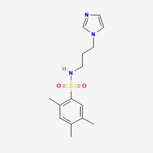 molecular formula C15H21N3O2S B2525906 N-(3-Imidazol-1-yl-propyl)-2,4,5-trimethyl-benzenesulfonamide CAS No. 839685-83-5