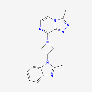 molecular formula C17H17N7 B2525907 3-Methyl-8-[3-(2-methylbenzimidazol-1-yl)azetidin-1-yl]-[1,2,4]triazolo[4,3-a]pyrazine CAS No. 2380186-38-7