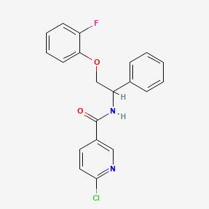 6-chloro-N-[2-(2-fluorophenoxy)-1-phenylethyl]pyridine-3-carboxamide