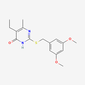2-((3,5-dimethoxybenzyl)thio)-5-ethyl-6-methylpyrimidin-4(3H)-one