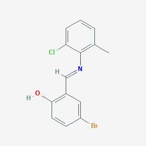 molecular formula C14H11BrClNO B2525930 4-溴-2-{(E)-[(2-氯-6-甲苯基)亚氨基]甲基}苯酚 CAS No. 1232821-11-2