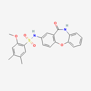 molecular formula C22H20N2O5S B2525944 2-methoxy-4,5-dimethyl-N-(11-oxo-10,11-dihydrodibenzo[b,f][1,4]oxazepin-2-yl)benzenesulfonamide CAS No. 922011-53-8