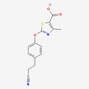 molecular formula C14H12N2O3S B2525948 2-[4-(2-氰乙基)苯氧基]-4-甲基-1,3-噻唑-5-羧酸 CAS No. 1219542-36-5