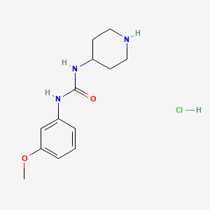 molecular formula C13H20ClN3O2 B2525954 1-(3-Methoxyphenyl)-3-(piperidin-4-yl)urea hydrochloride CAS No. 1233952-76-5