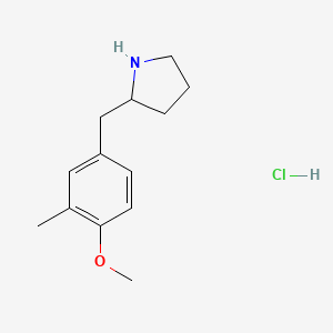 molecular formula C13H20ClNO B2525955 2-[(4-Methoxy-3-methylphenyl)methyl]pyrrolidine hydrochloride CAS No. 1225287-30-8