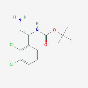molecular formula C13H18Cl2N2O2 B2525958 叔丁基 N-[2-氨基-1-(2,3-二氯苯基)乙基]氨基甲酸酯 CAS No. 1245622-39-2