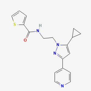 molecular formula C18H18N4OS B2525961 N-(2-(5-cyclopropyl-3-(pyridin-4-yl)-1H-pyrazol-1-yl)ethyl)thiophene-2-carboxamide CAS No. 1797672-52-6