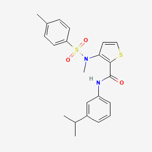 molecular formula C22H24N2O3S2 B2525967 N-[6-(异丙基磺酰基)-1,3-二甲基-2-氧代-2,3-二氢-1H-苯并咪唑-5-基]-4-(三氟甲基)苯甲酰胺 CAS No. 1115933-67-9