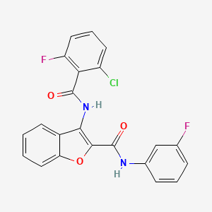 molecular formula C22H13ClF2N2O3 B2525980 3-(2-chloro-6-fluorobenzamido)-N-(3-fluorophenyl)benzofuran-2-carboxamide CAS No. 887880-22-0