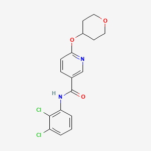 molecular formula C17H16Cl2N2O3 B2525982 N-(2,3-dichlorophenyl)-6-((tetrahydro-2H-pyran-4-yl)oxy)nicotinamide CAS No. 2034621-17-3