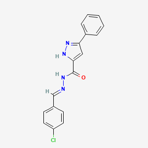 (E)-N'-(4-chlorobenzylidene)-3-phenyl-1H-pyrazole-5-carbohydrazide