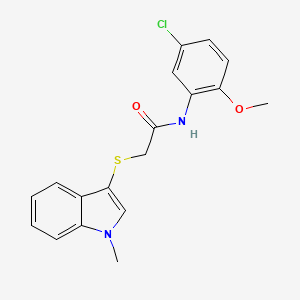 molecular formula C18H17ClN2O2S B2525990 N-(5-chloro-2-methoxyphenyl)-2-(1-methylindol-3-yl)sulfanylacetamide CAS No. 851411-87-5