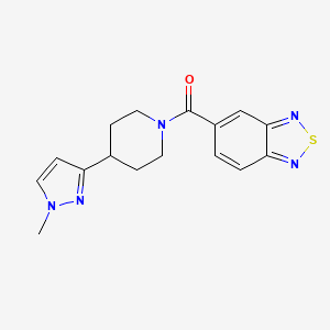 molecular formula C16H17N5OS B2525992 苯并[c][1,2,5]噻二唑-5-基(4-(1-甲基-1H-吡唑-3-基)哌啶-1-基)甲酮 CAS No. 2034459-65-7