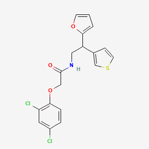 molecular formula C18H15Cl2NO3S B2525997 2-(2,4-dichlorophenoxy)-N-[2-(furan-2-yl)-2-(thiophen-3-yl)ethyl]acetamide CAS No. 2097912-44-0