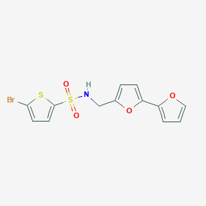 molecular formula C13H10BrNO4S2 B2526001 N-([2,2'-双呋喃]-5-基甲基)-5-溴噻吩-2-磺酰胺 CAS No. 2034564-67-3