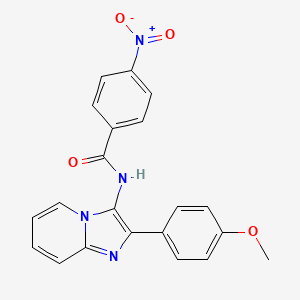 molecular formula C21H16N4O4 B2526002 N-[2-(4-methoxyphenyl)imidazo[1,2-a]pyridin-3-yl]-4-nitrobenzamide CAS No. 850930-22-2