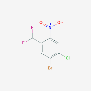 molecular formula C7H3BrClF2NO2 B2526007 1-Bromo-2-chloro-5-(difluoromethyl)-4-nitrobenzene CAS No. 2091400-70-1