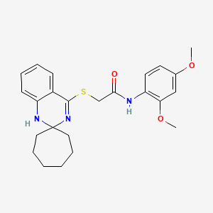 B2526015 N-(2,4-dimethoxyphenyl)-2-{1'H-spiro[cycloheptane-1,2'-quinazoline]sulfanyl}acetamide CAS No. 893789-19-0