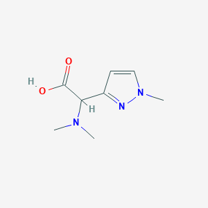 molecular formula C8H13N3O2 B2526020 (二甲氨基)(1-甲基-1H-吡唑-3-基)乙酸 CAS No. 1922697-92-4